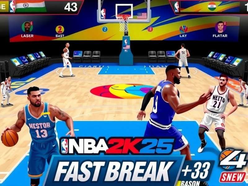 NBA 2K25 Fast Break Main Screen with Indian Players